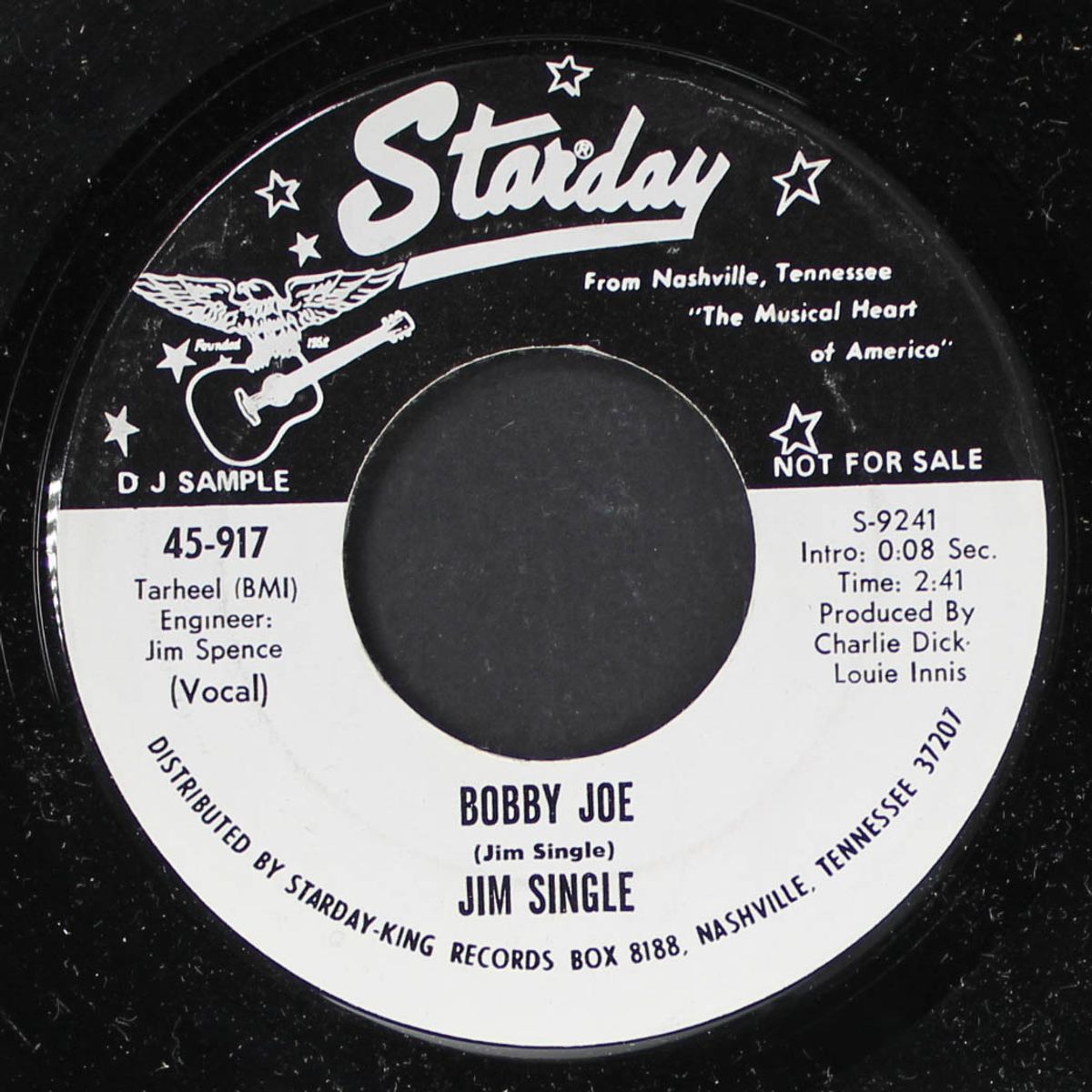 bobby joe / don't hurt me anymore by JIM SINGLE
