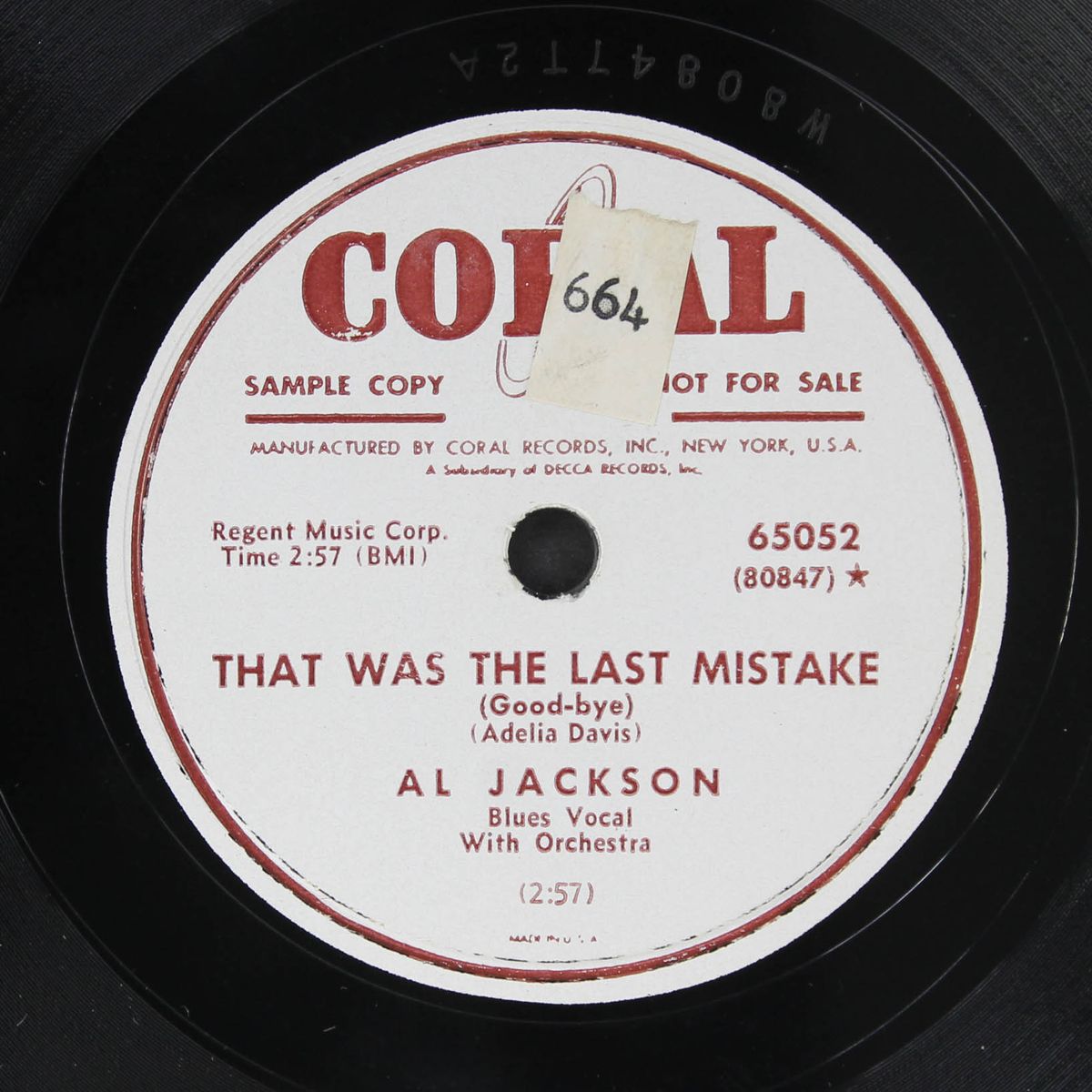 that was the last mistake / lonesome lover blues by AL JACKSON