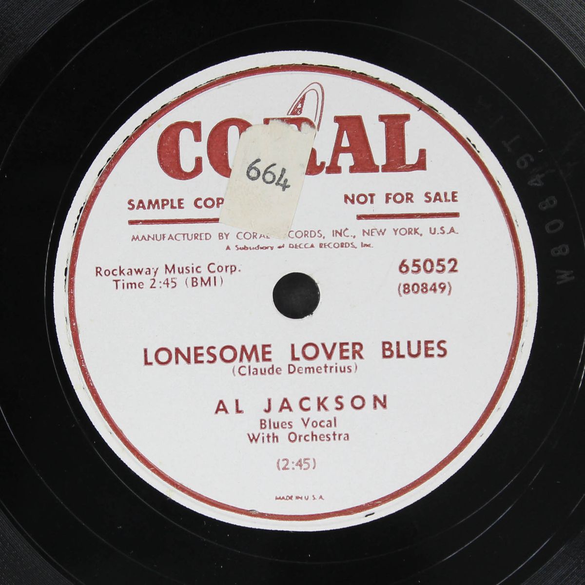 that was the last mistake / lonesome lover blues by AL JACKSON