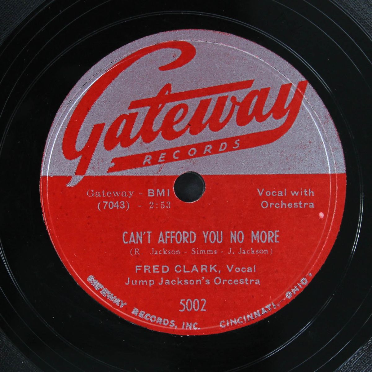 can't afford you no more / red light boogie by FRED CLARK
