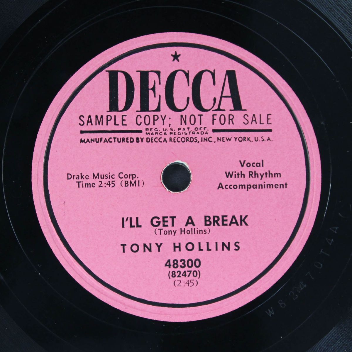 fishin' blues / i'll get a break by TONY HOLLINS