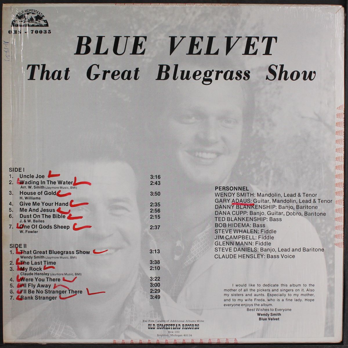 that great bluegrass show by BLUE VELVET