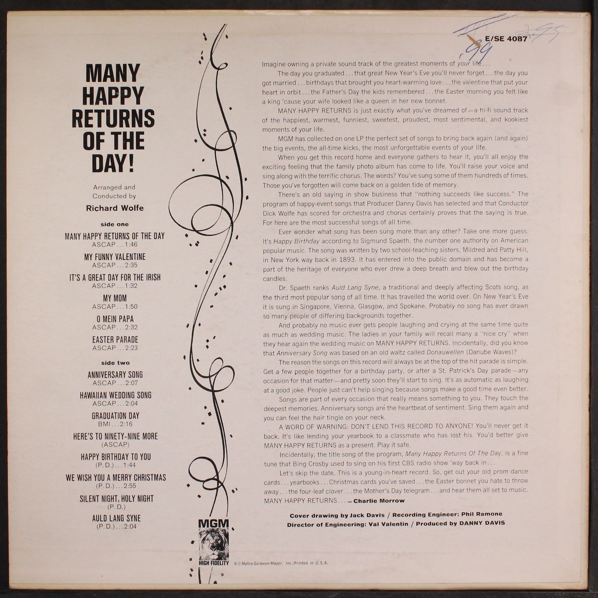 many happy returns of the day by RICHARD WOLFE