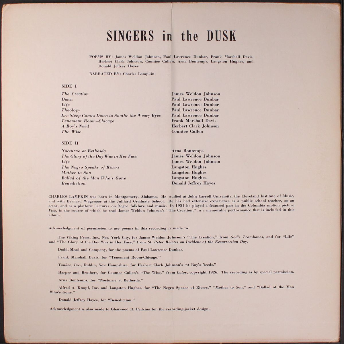 singers in the dusk by CHARLES LAMPKIN