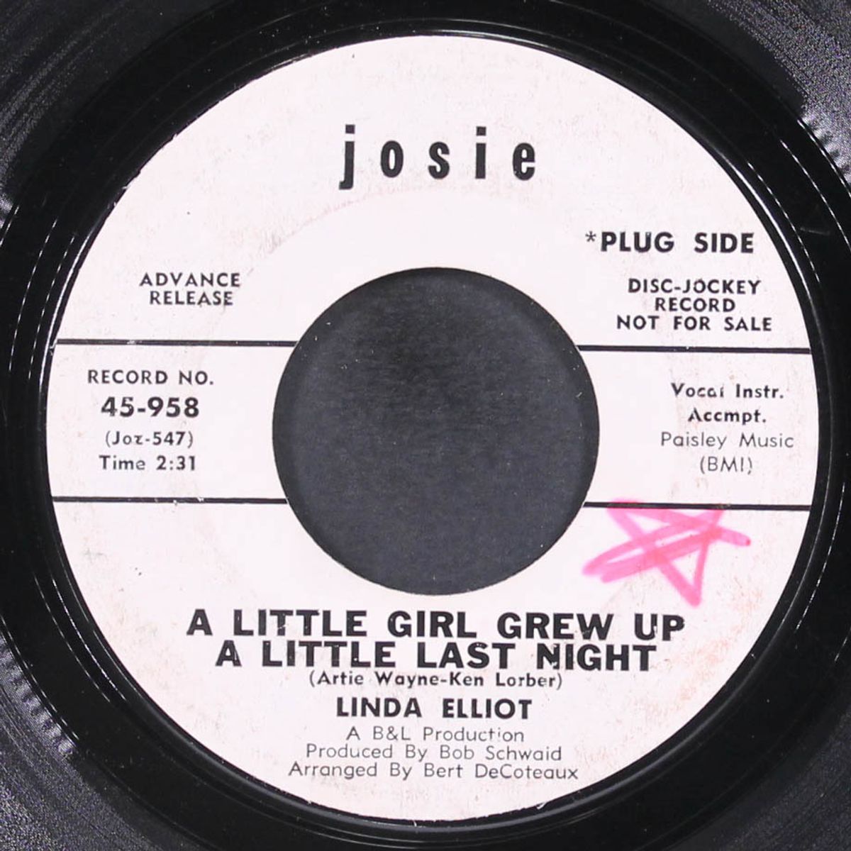 fell in love with you baby / a little grew up a little last night by LINDA ELLIOTT