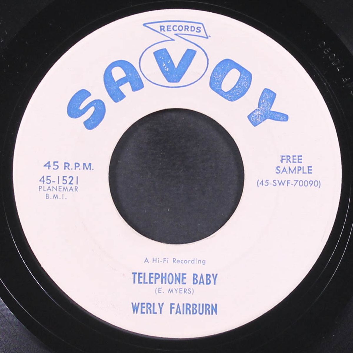 telephone baby / no blues tomorrow by WERLY FAIRBURN