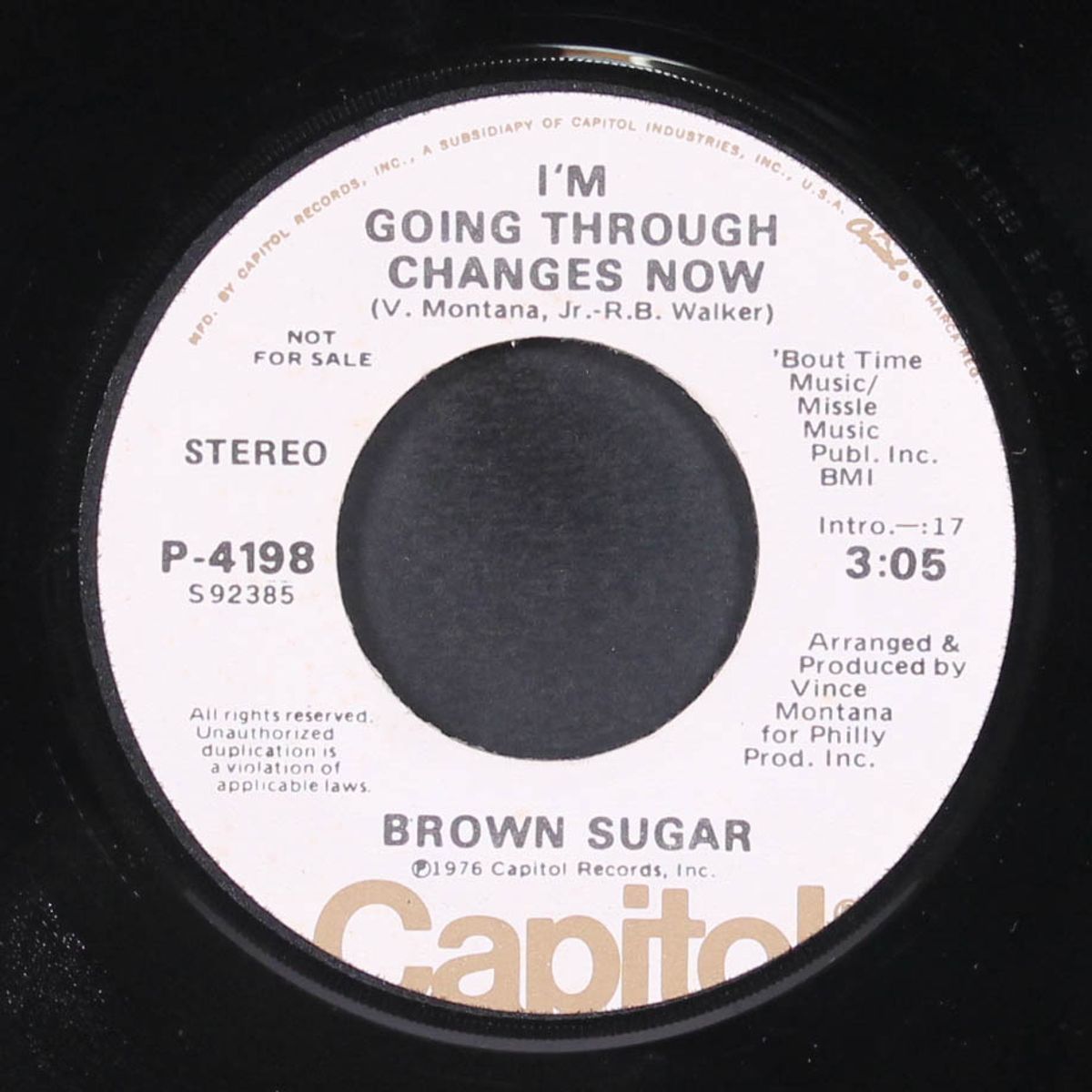 the game is over / i'm going through changes now by BROWN SUGAR