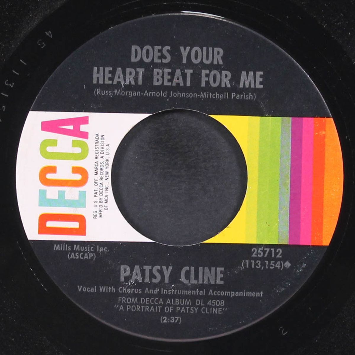 you took him off my hands / does your heart beat for me by PATSY CLINE