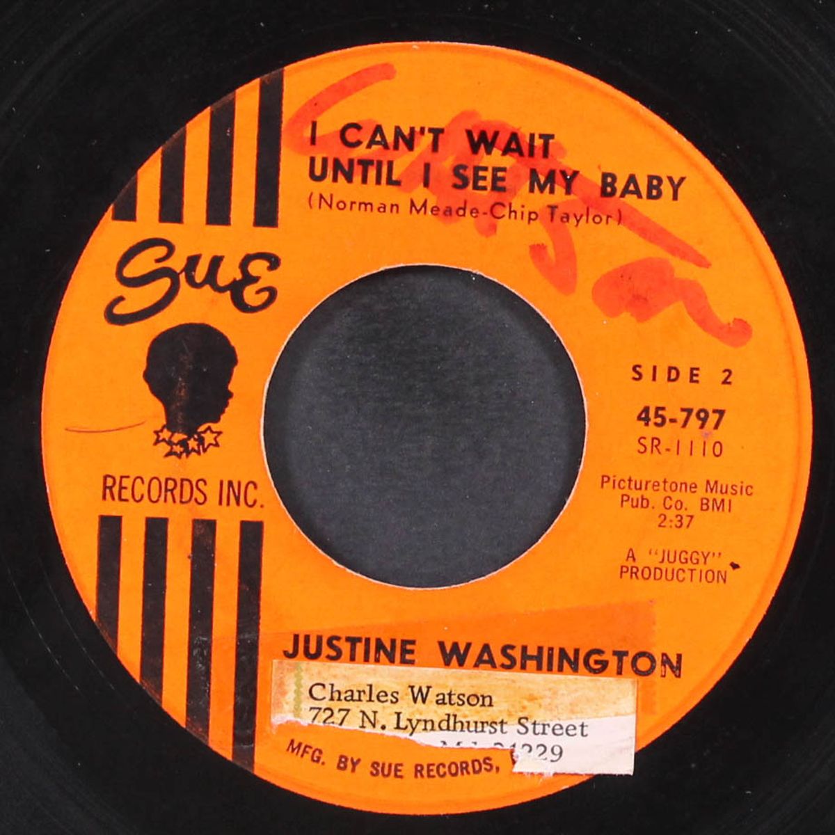 i can't wait until i see my baby / who's going to take care of me by JUSTINE WASHINGTON