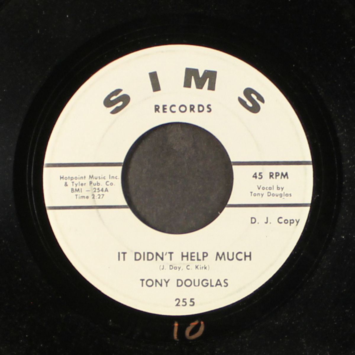 it didn't help much / itsy bitsy heartache by TONY DOUGLAS