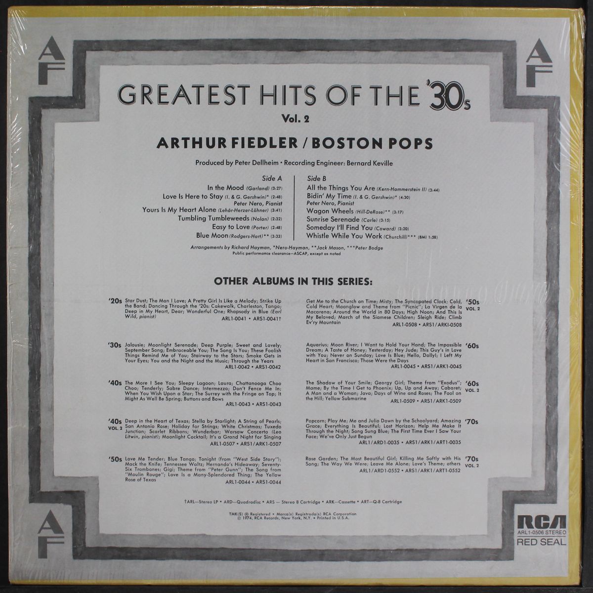 greatest hits of the '30's by ARTHUR FIEDLER & BOSTON POPS