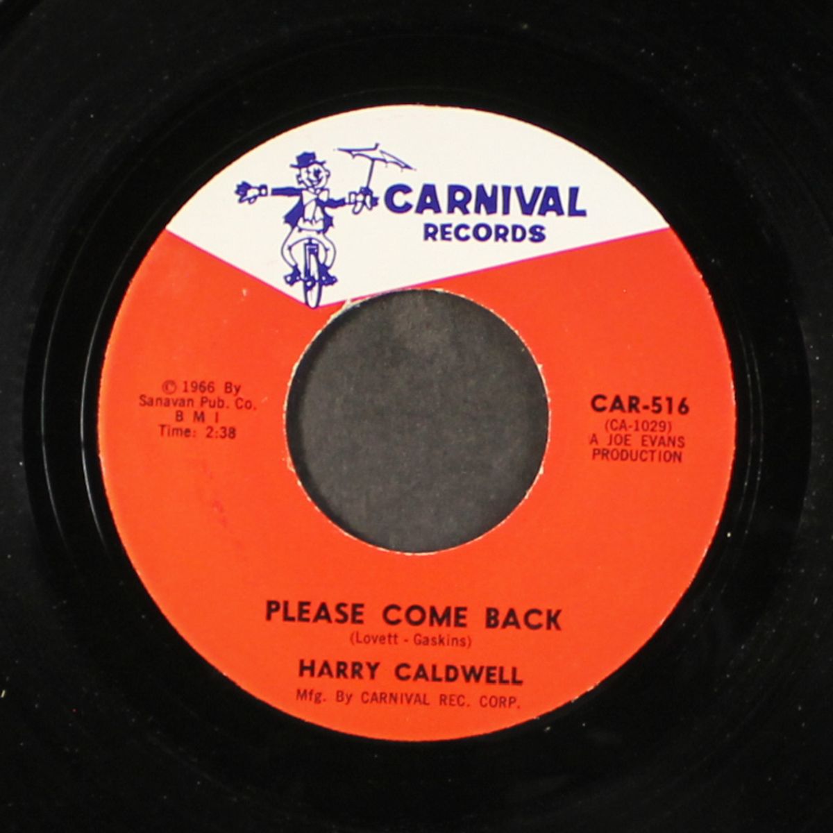 please come back / nobody loves me by HARRY CALDWELL
