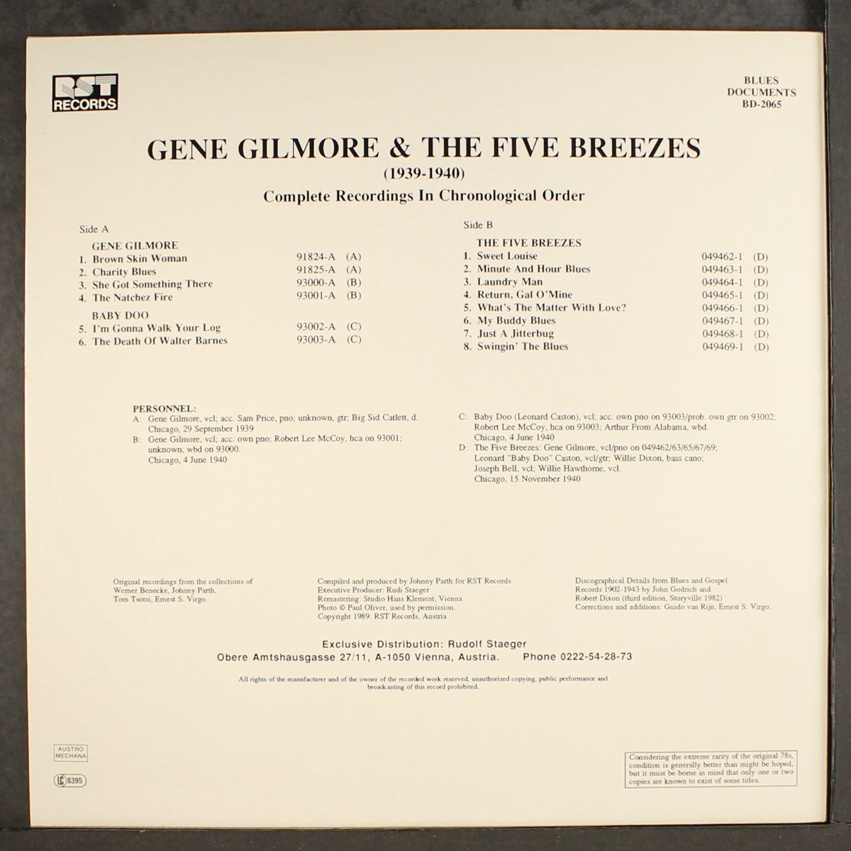 1939-1940 by GENE GILMORE & FIVE BREEZES