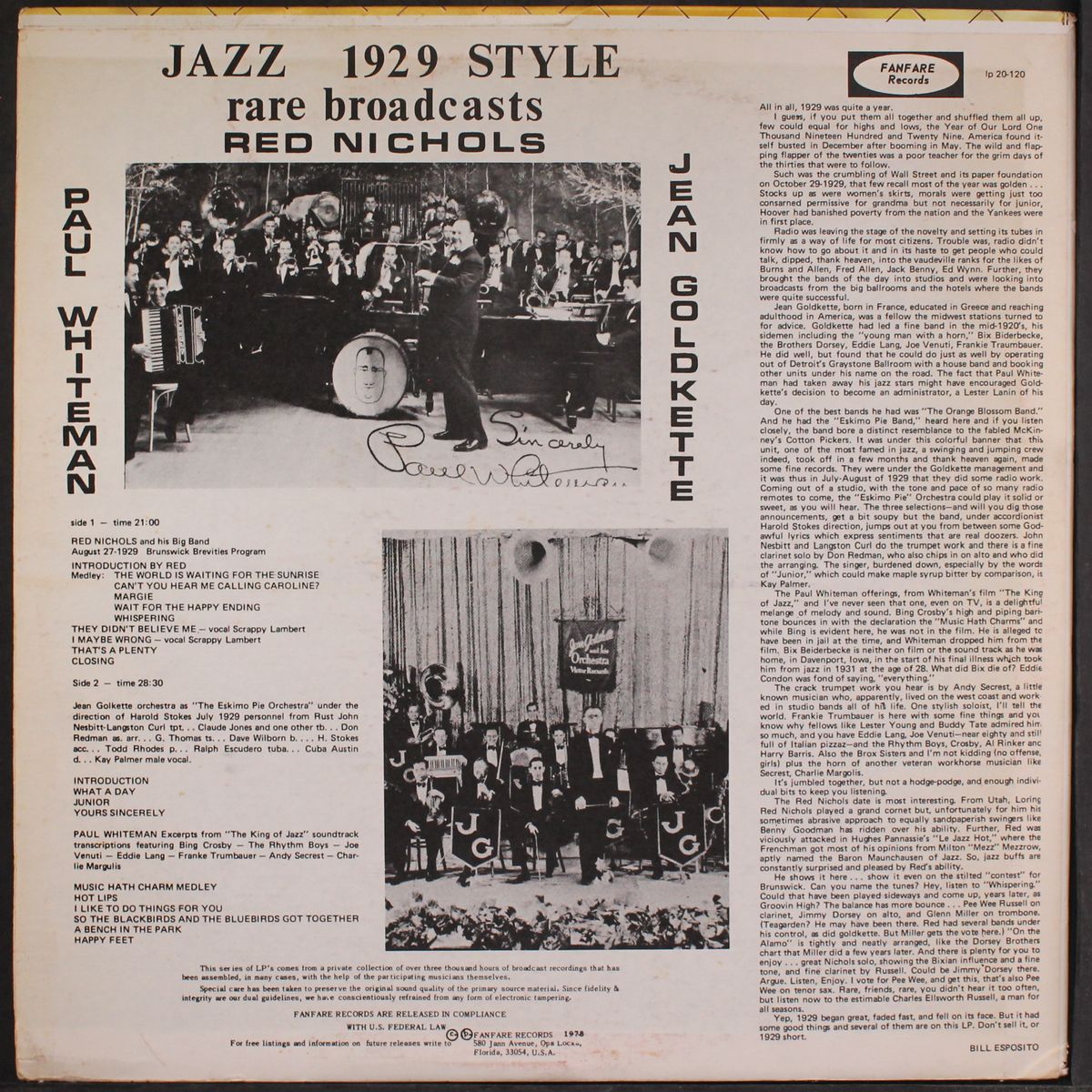 jazz 1929 style by RED NICHOLS