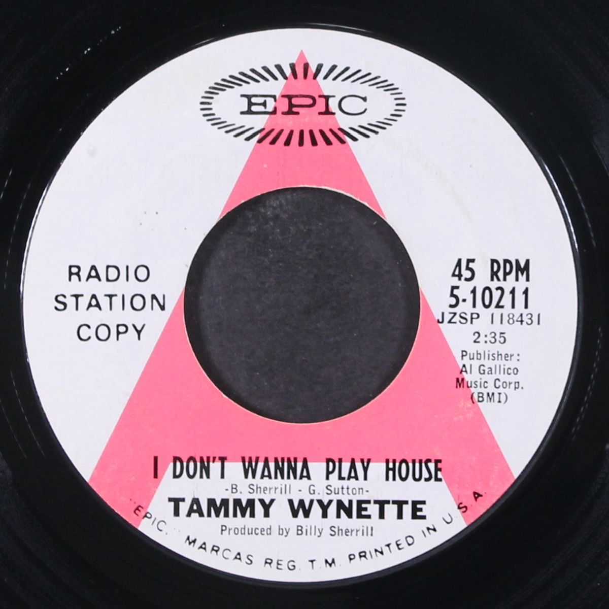 i don't wanna play house / soakin' wet by TAMMY WYNETTE