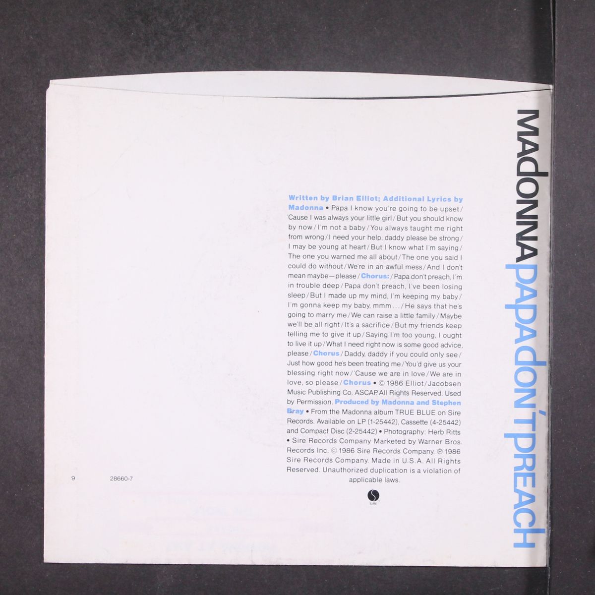 papa don't preach / pretender by MADONNA
