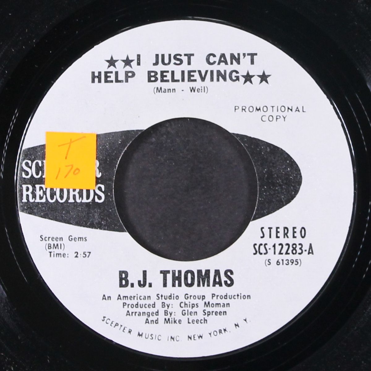 send my picture to scranton, pa / i just can't help believing by B.J. THOMAS
