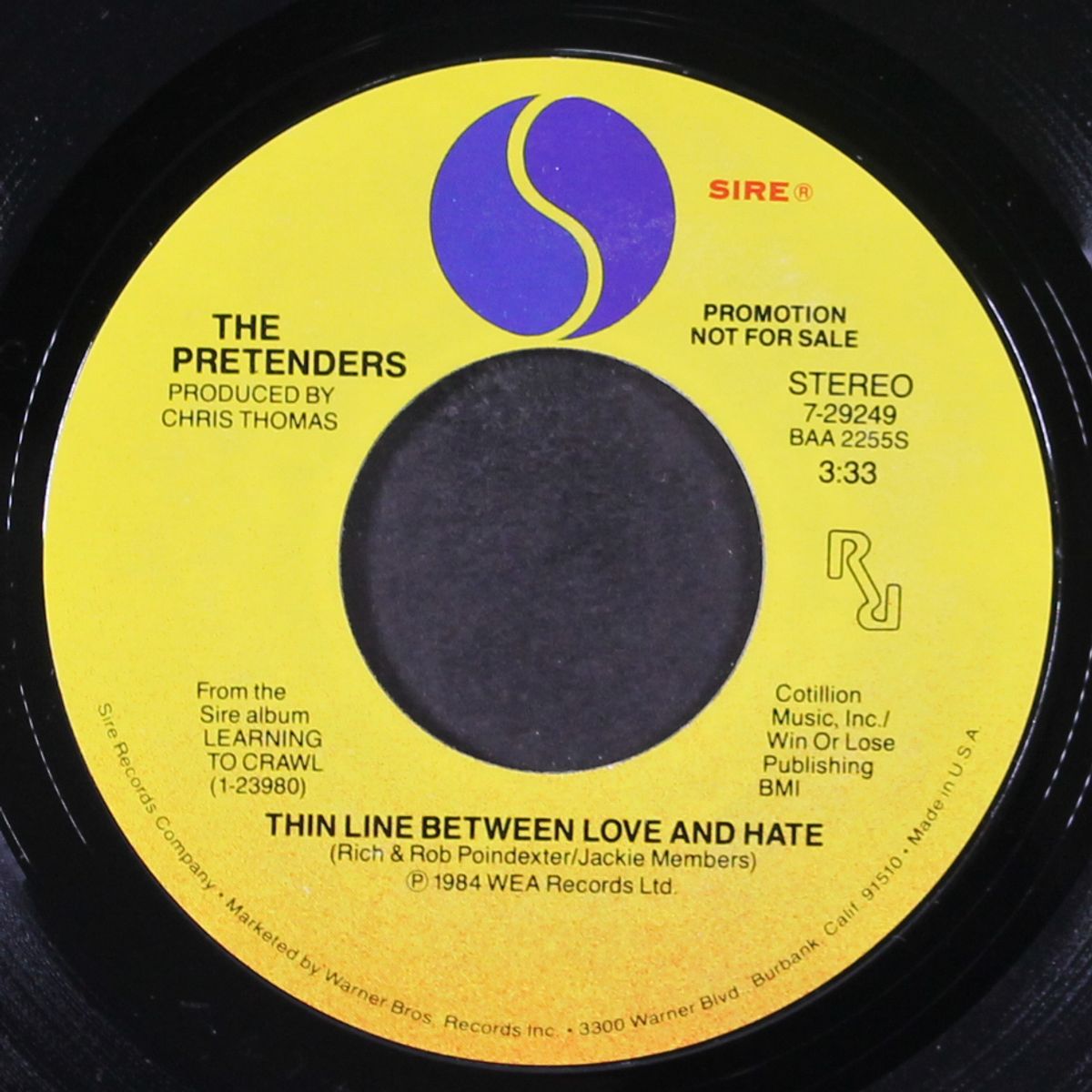 thin line between love and hate by PRETENDERS