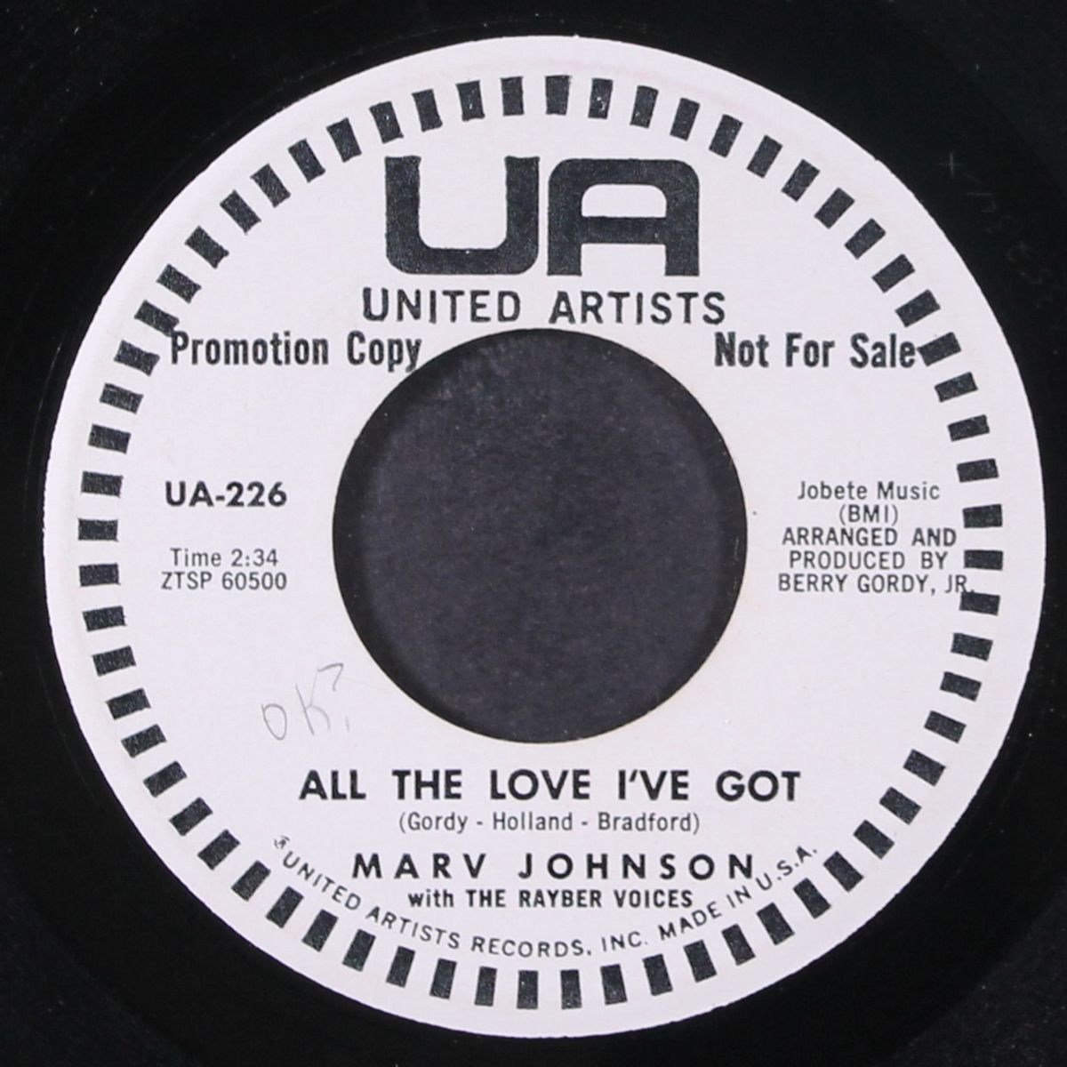 ain't gonna be that way / all the love i've got by MARV JOHNSON