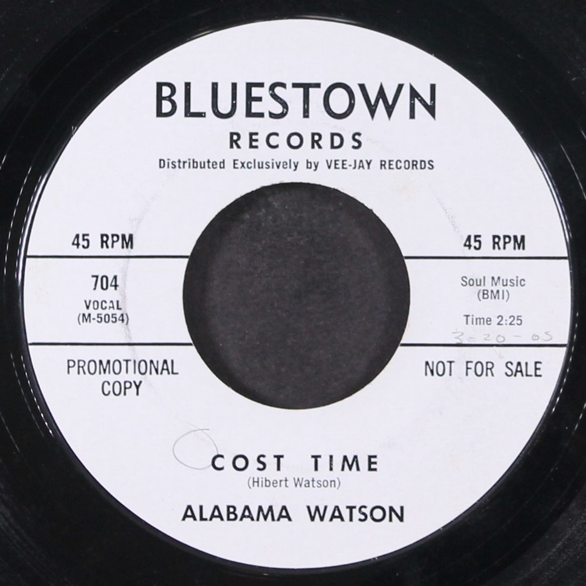 cost time / my baby left me by ALABAMA WATSON