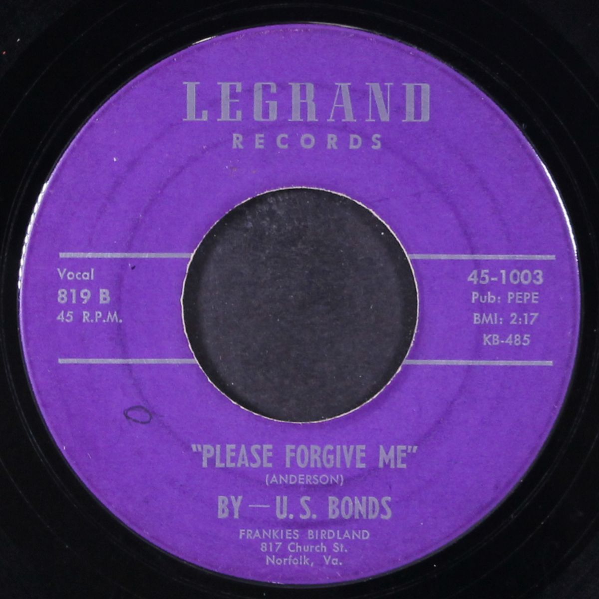 new orleans / please forgive me by GARY U.S. BONDS