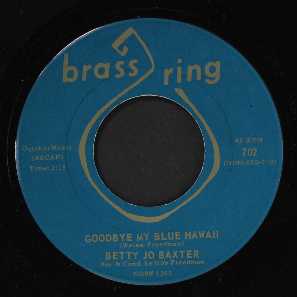 goodbye my blue hawaii / a lover and his lass by BETTY JO BAXTER