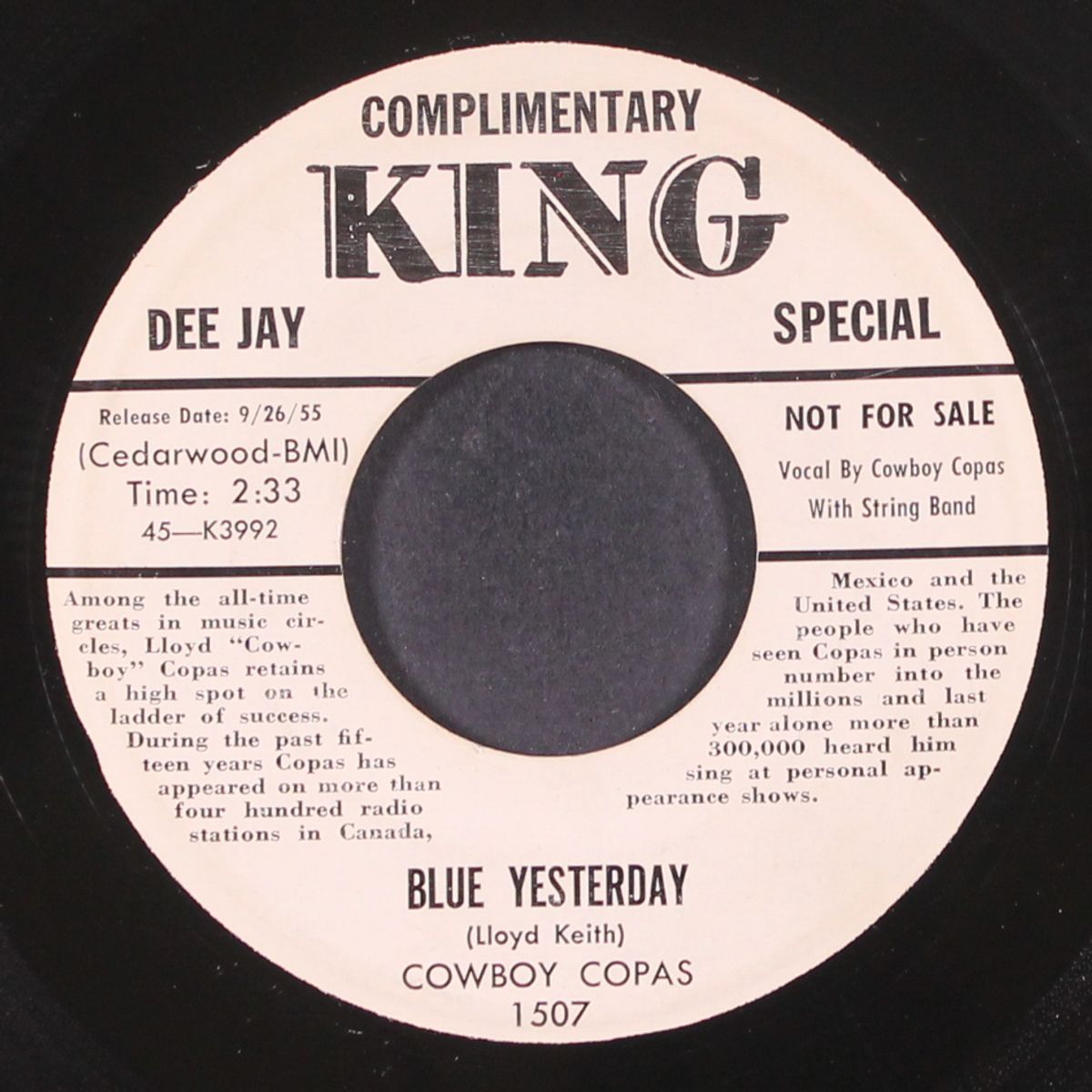 blue yesterday by COWBOY COPAS