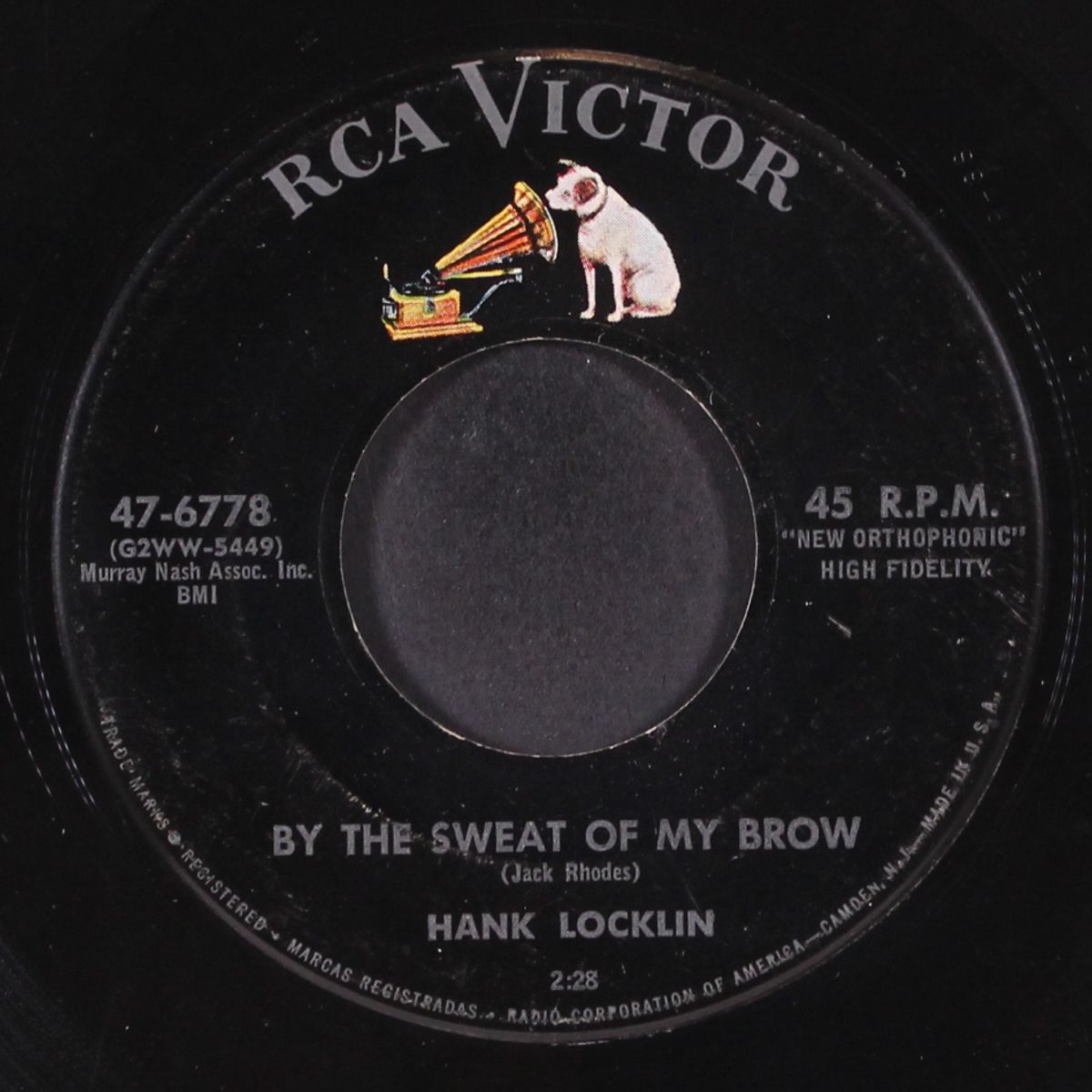 by the sweat of my brow by HANK LOCKLIN
