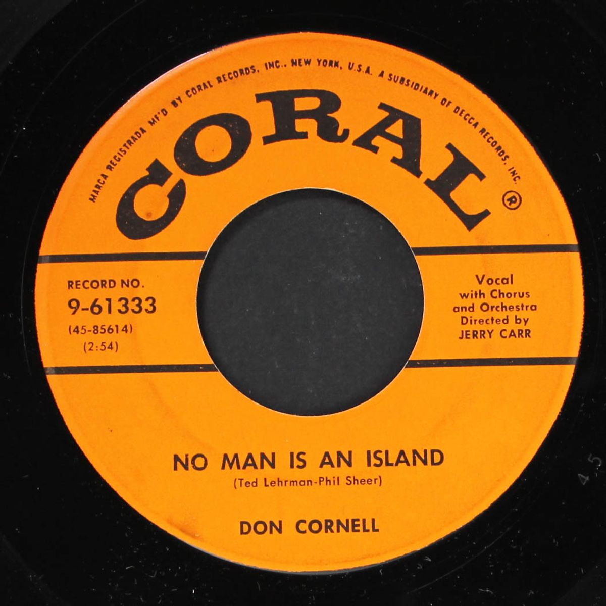 no man is an island / athena by DON CORNELL