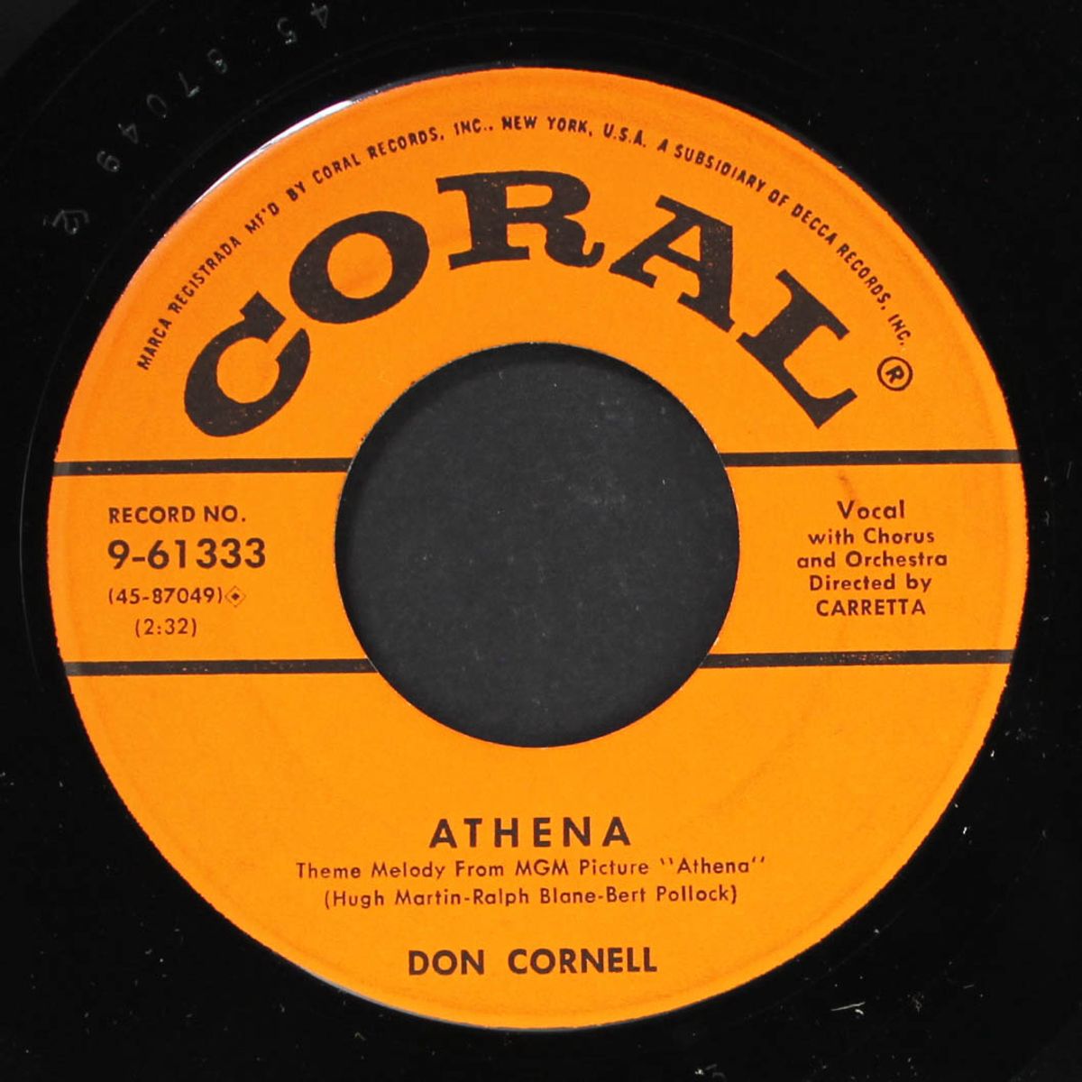 no man is an island / athena by DON CORNELL