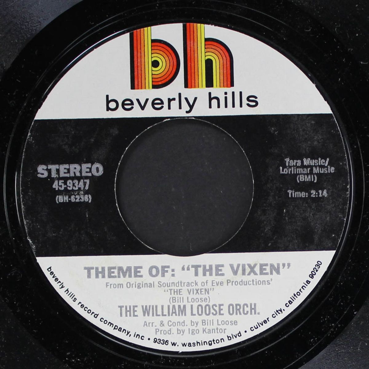 theme of: the vixen / o'banion's song by WILLIAM LOOSE ORCH.