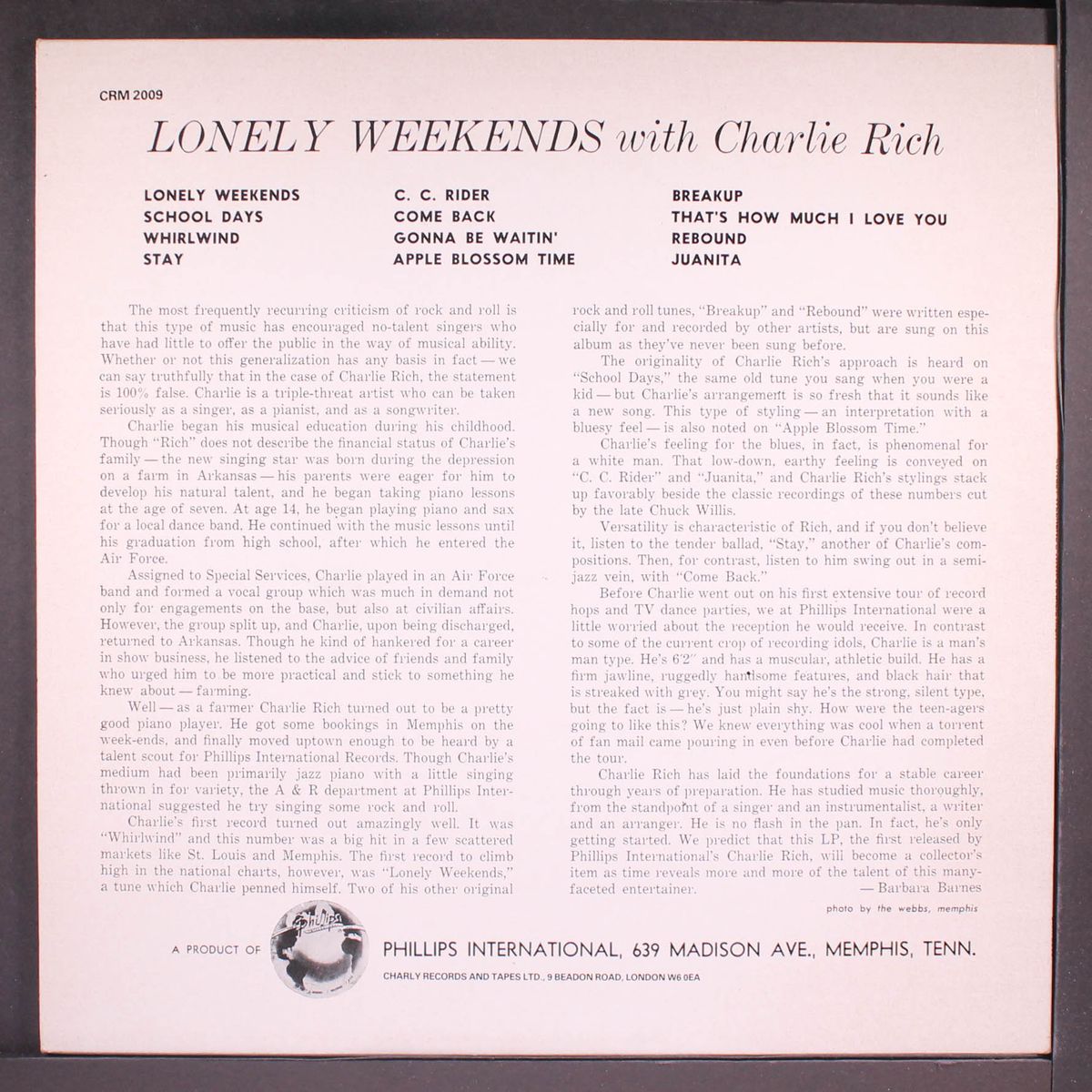 lonely weekends by CHARLIE RICH