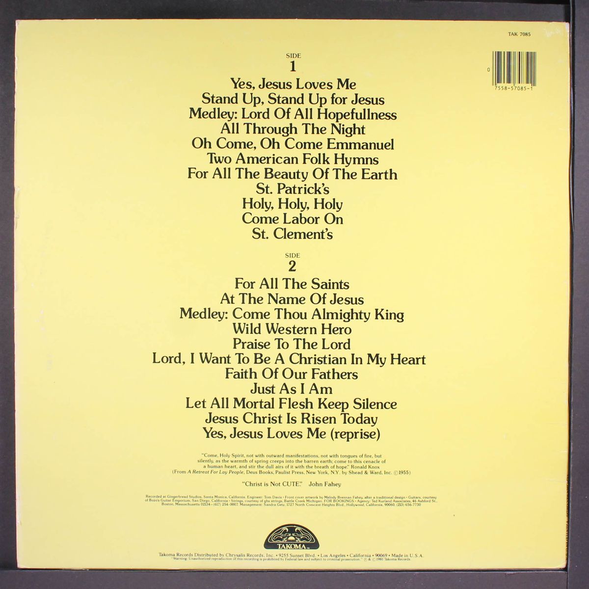 yes! jesus loves me by JOHN FAHEY