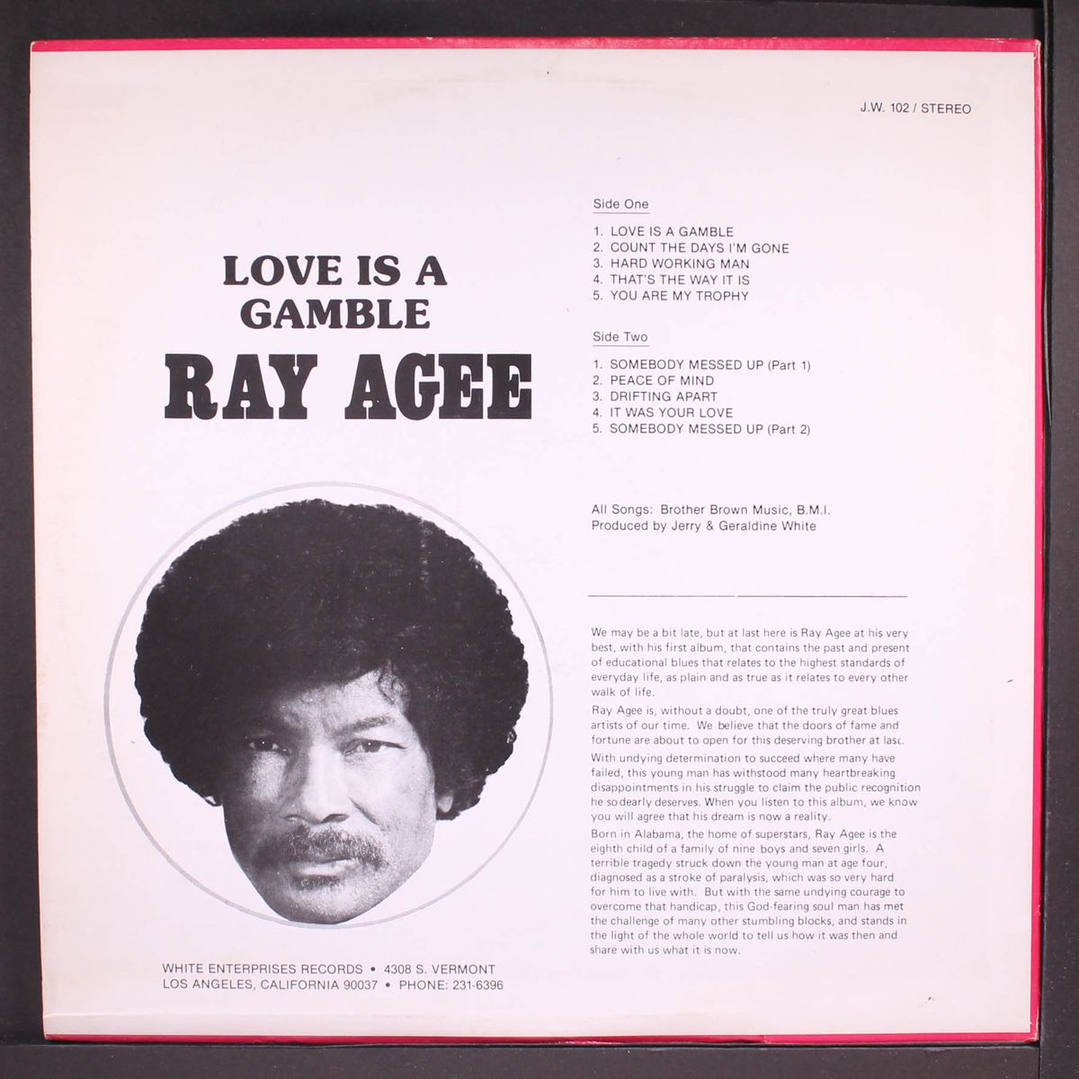 love is a gamble by RAY AGEE