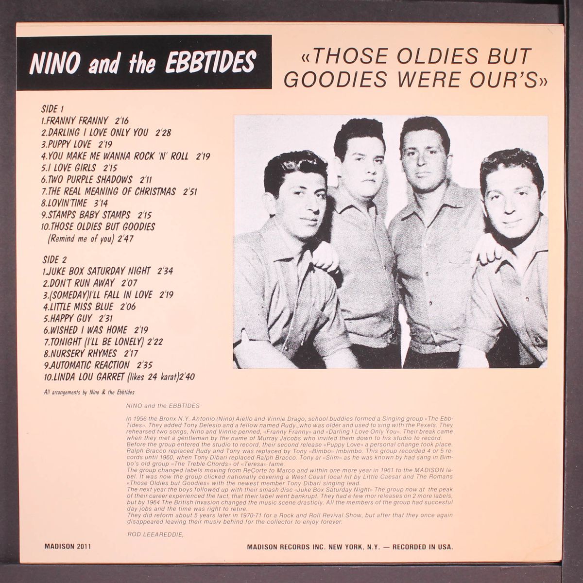 those oldies but goodies were our's by NINO & EBBTIDES