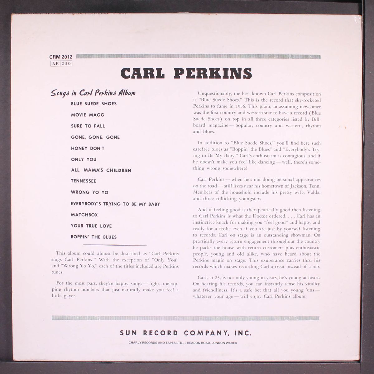 dance album of carl perkins by CARL PERKINS
