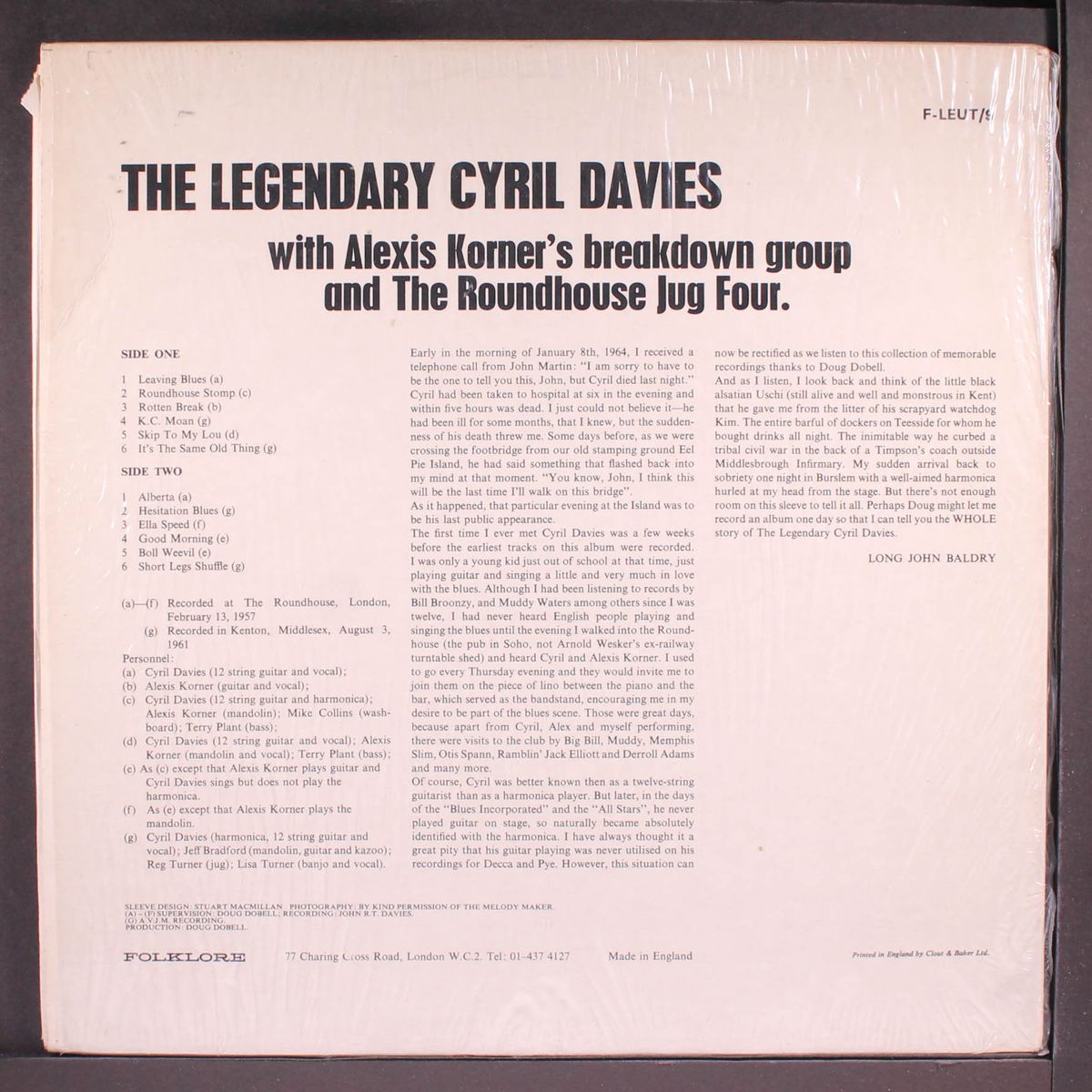 the legendary cyril davies with alexis korner's breakdown group by CYRIL DAVIES
