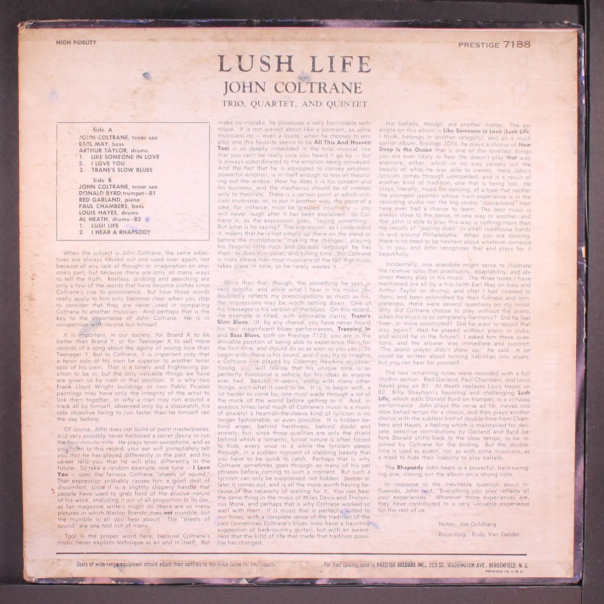 lush life by JOHN COLTRANE