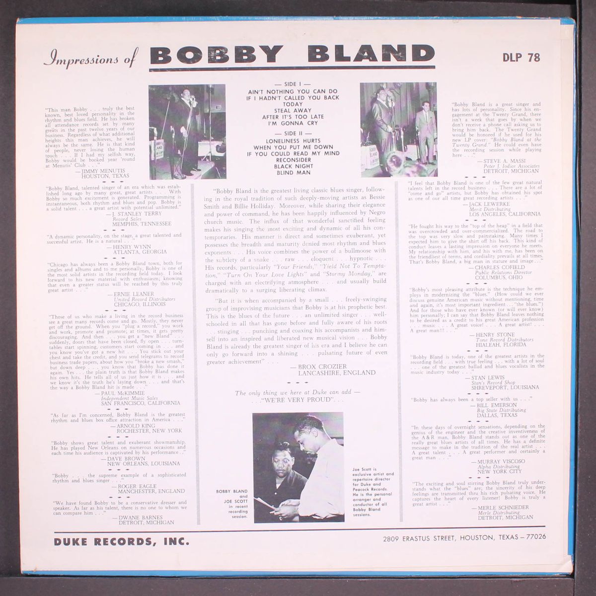 ain't nothing you can do by BOBBY BLAND
