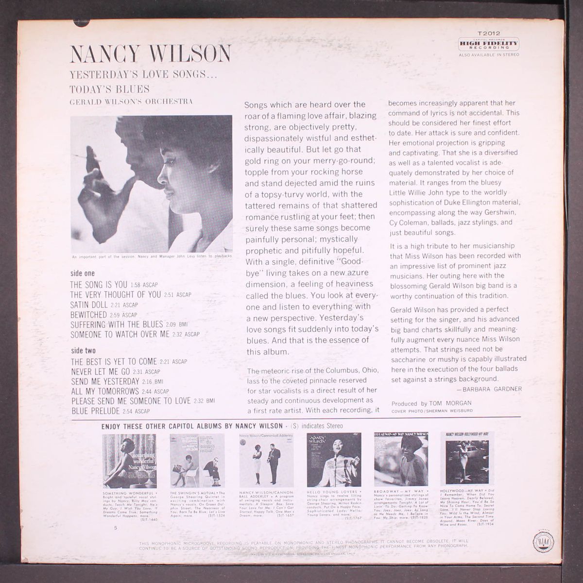 yesterday's love songs, today's blues by NANCY WILSON