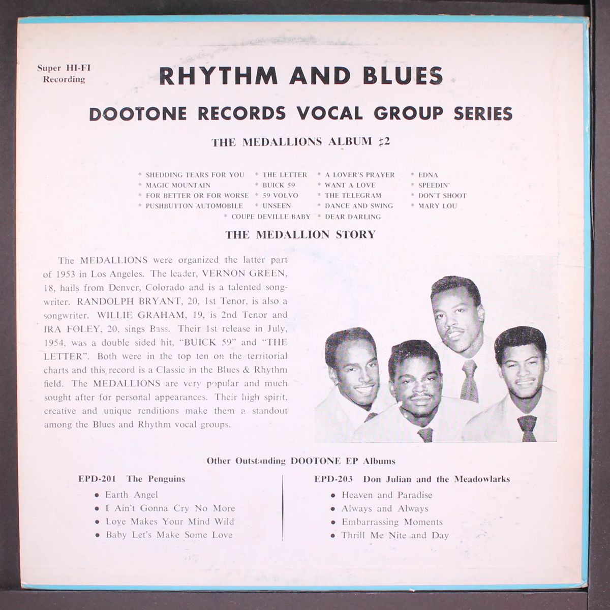 rhythm and blues, vocal group series #2 by MEDALLIONS