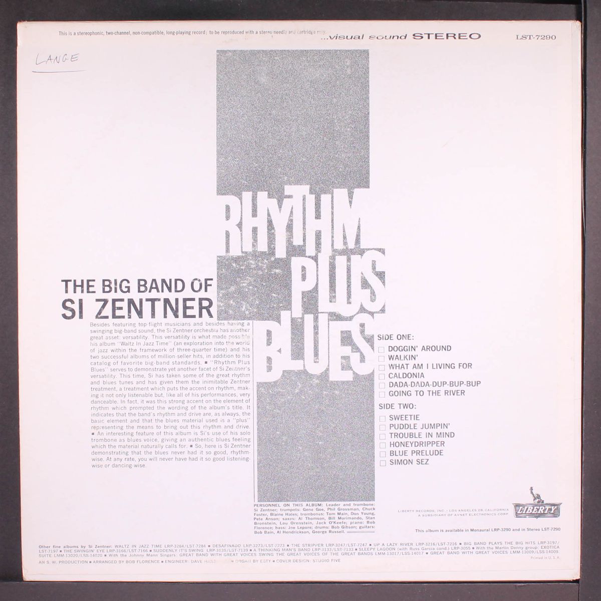 rhythm plus blues by SI ZENTNER