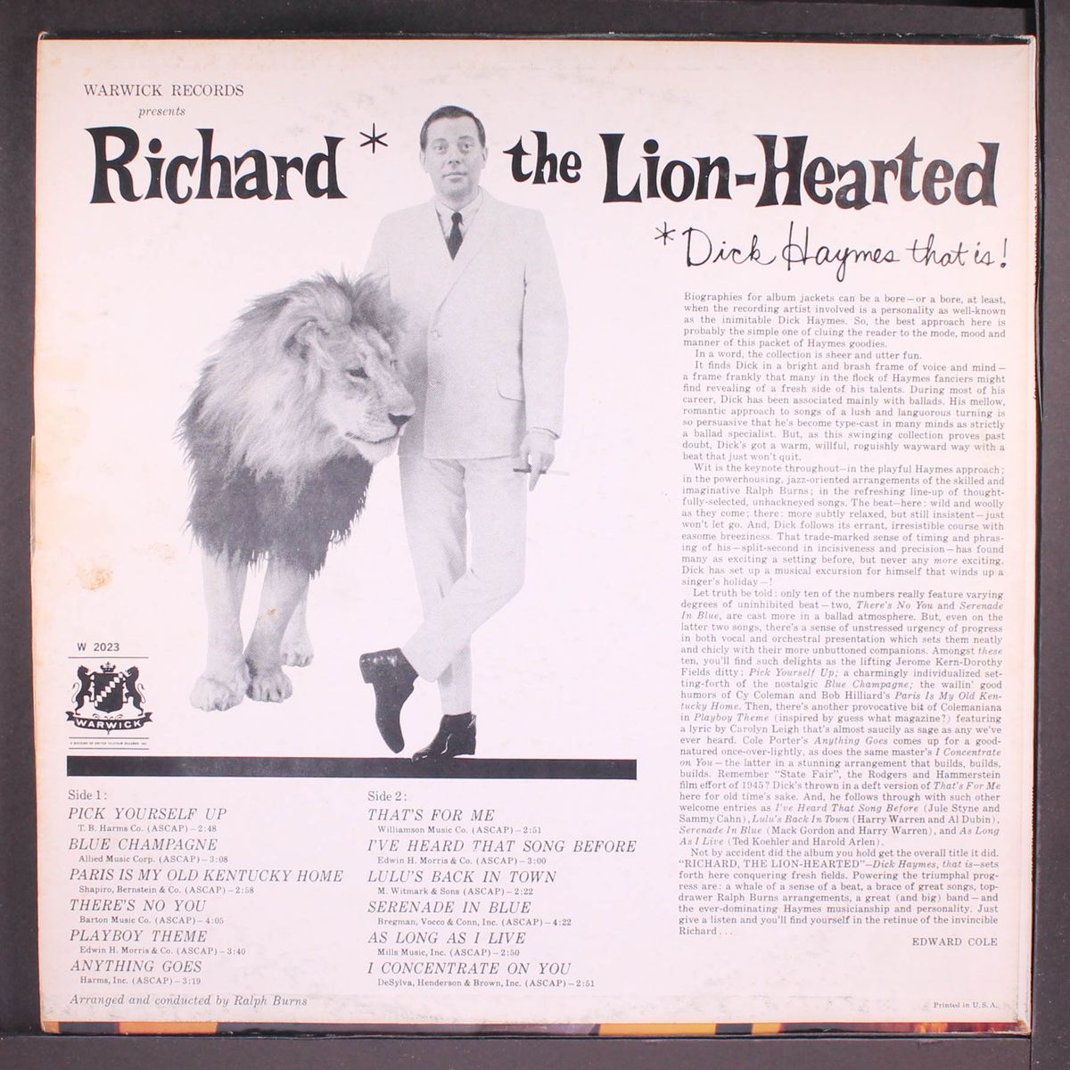 richard the lion-hearted by DICK HAYMES