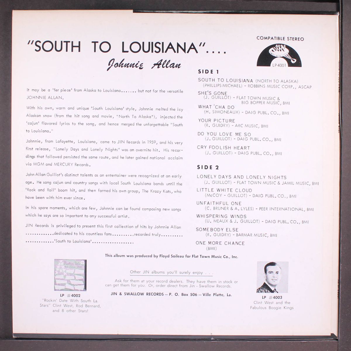 south to louisiana by JOHNNIE ALLAN
