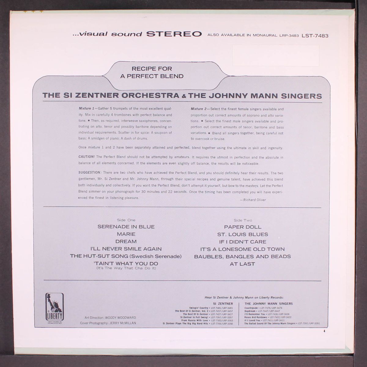 a perfect blend by SI ZENTNER & JOHNNY MANN SINGERS