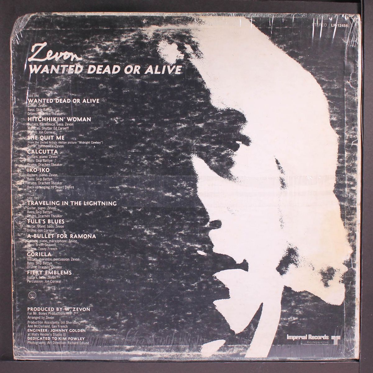 wanted dead or alive by WARREN ZEVON