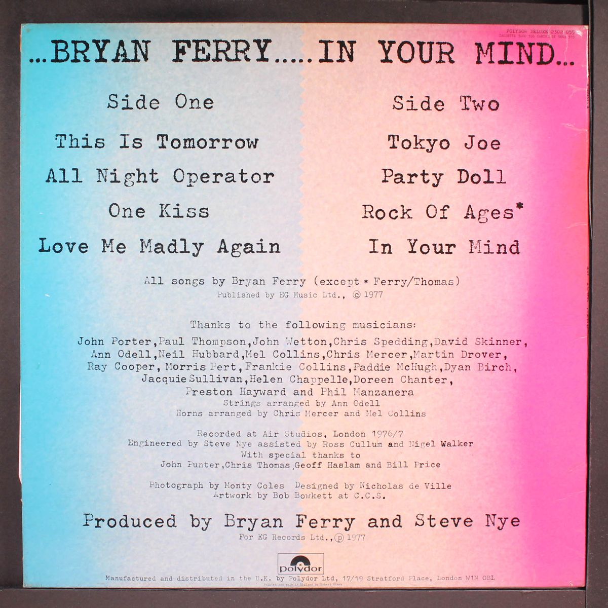 in your mind by BRYAN FERRY