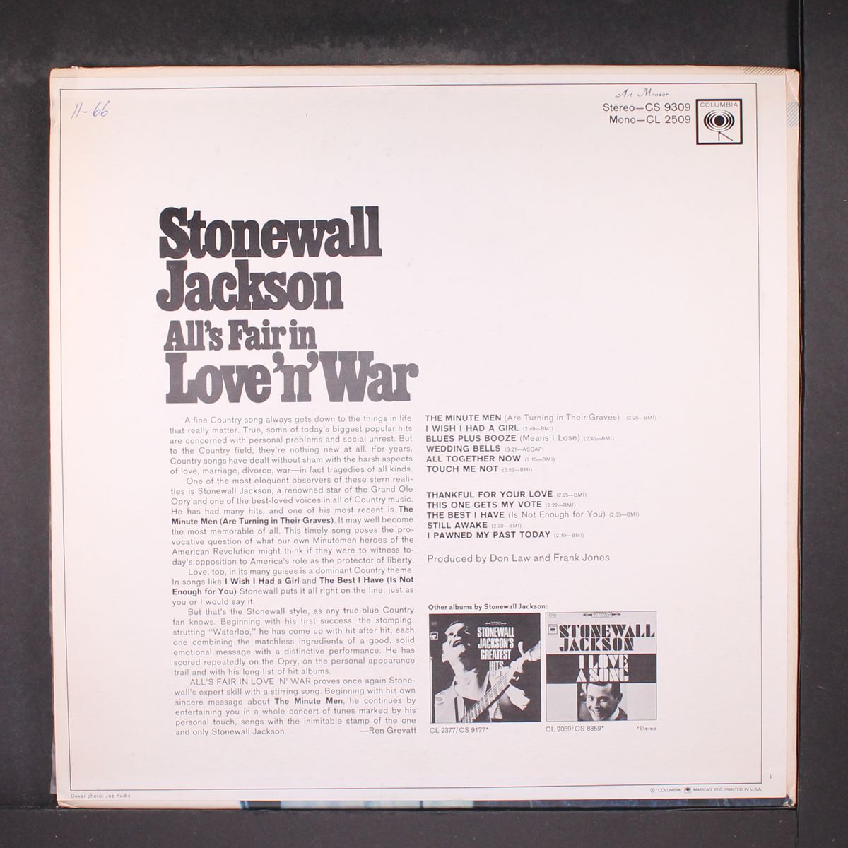 all's fair in love 'n' war by STONEWALL JACKSON
