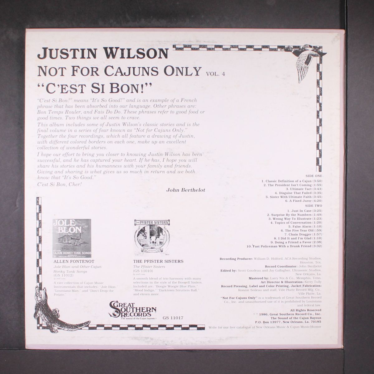 not for cajuns only, vol. 4 by JUSTIN WILSON