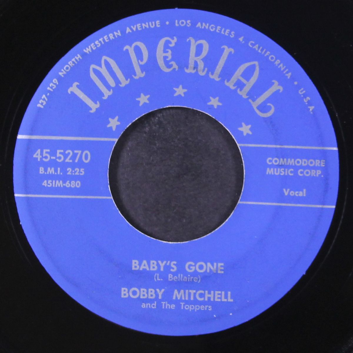 sister lucy / baby's gone by BOBBY MITCHELL & TOPPERS